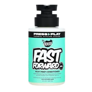 The Doux FAST FORWARD Heat Protectant & Leave-In Conditioner for Curly Hair – Bond Repair Detangler with Aloe, Pataua Oil & Cactus – Anti-Frizz Heat Protection for Hair, 8 oz