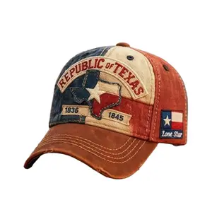 Republic of Texas Hat Embroidered Cotton Baseball Caps Adjustable for Men Women Patriotic Gift Texan Pride Souvenir Collector