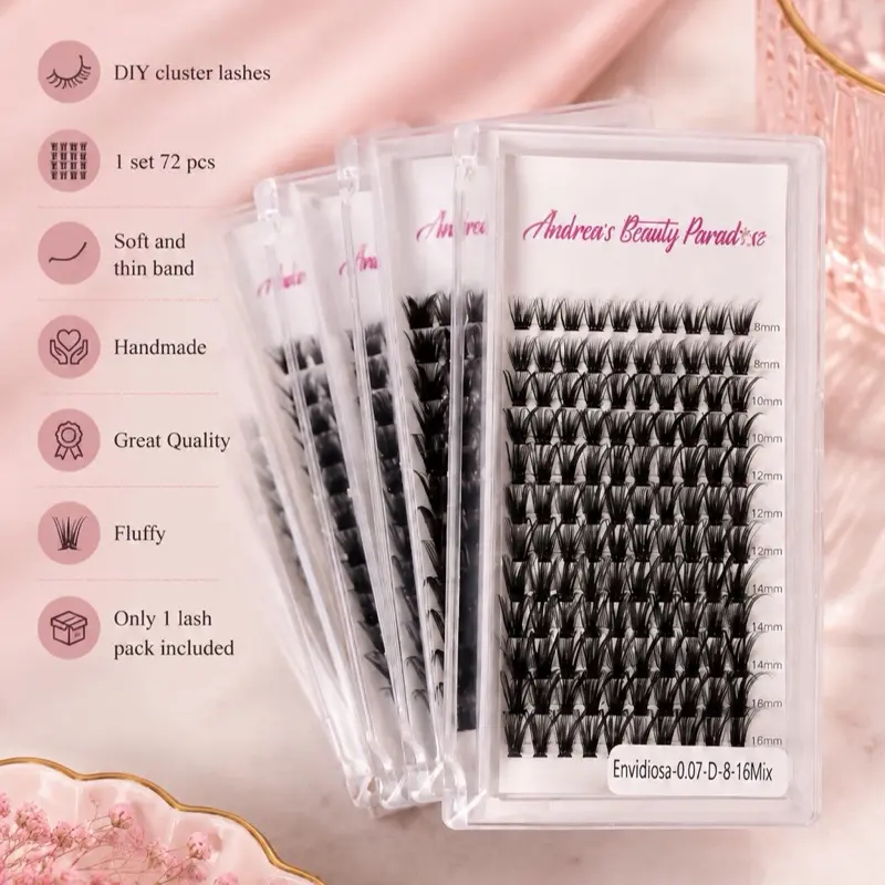 Mini Book Lash Clusters 72 pcs 1 pack