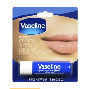 Vaseline Lip Therapy 3-Flavors Lip Balm Set Original Fresh Cocoa Butter Rosy Lip With Petroleum Jelly Travel Size 0.16oz/4.8g Each