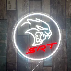 Car Enthusiast Led Neon Sign - Gift for Garage, Bedroom, Man Cave, 14 Inch Round Wall Art Decorative Lighting
