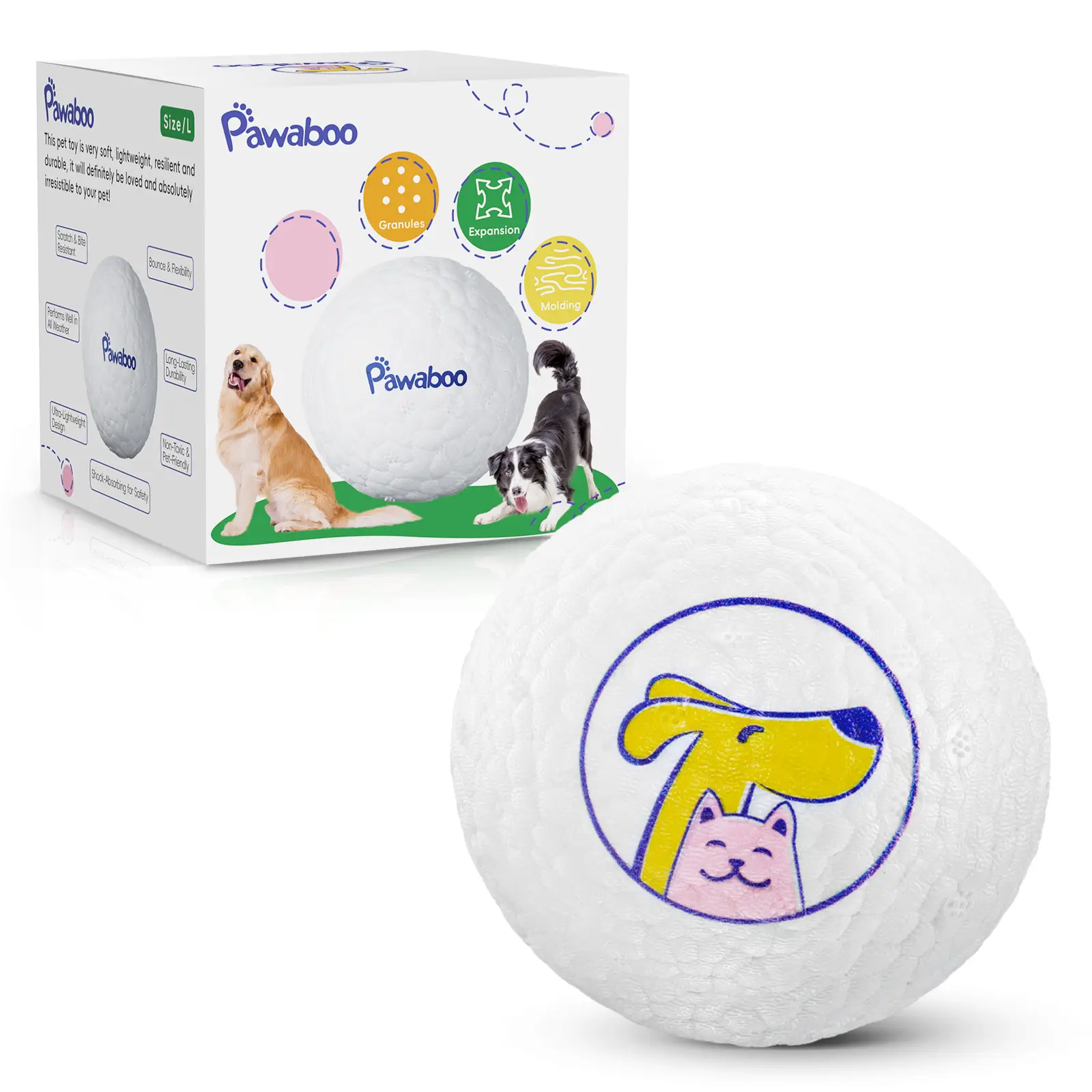 Pawaboo Tough Dog Balls – High Bounce, Floatable, Chew-Proof Fun for All Dogs