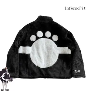 Kuma Jacket,Anime PX-0 Fitted Jacket Menswear, Winter Men's Coat,Winter Coat with Unique Paw Print Design for Cozy Wear,Gift for Anime Fans,