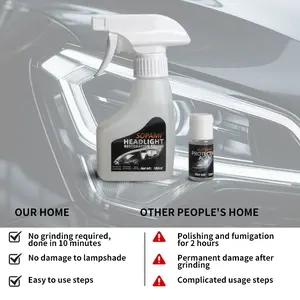 SOPAMI Automotive Headlight Restoration Kit Oxidized and Yellowed Automotive Headlamps Blurring Enhanced Crystallization Coating Refurbisher,Maximum Gloss & Shine – Extremely Hydrophobic