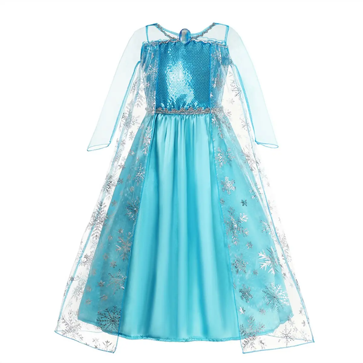 open lace back dress Princess of Arendelle Elsa The Snow Queen Costume Girls Dress