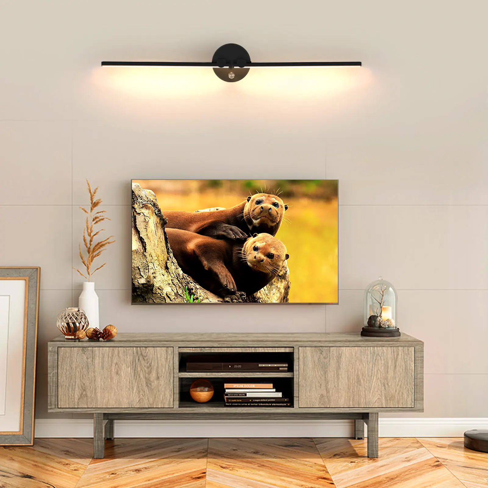 12W LED Wall Sconce, 300° Rotatable Arm Wall Light with Switch, Hardwired Modern Lamp for Bedroom Living Room Hallway Adjustable Leds Home Decor Lighting