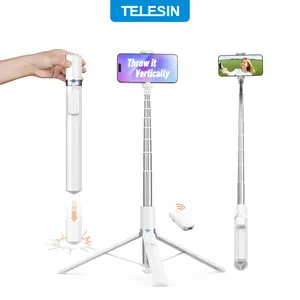 【TikTokShopStockUp】TELESIN TossPop Stick, 70" Phone Tripod Stand, Gravity-Activated Auto-Open Selfie Stick, Extendable Cell Phone Stand with Magnetic Bluetooth Remote, 360° Adjustable Travel Phone Tripod for iPhone/Android, Compatible w/ iPhone 17
