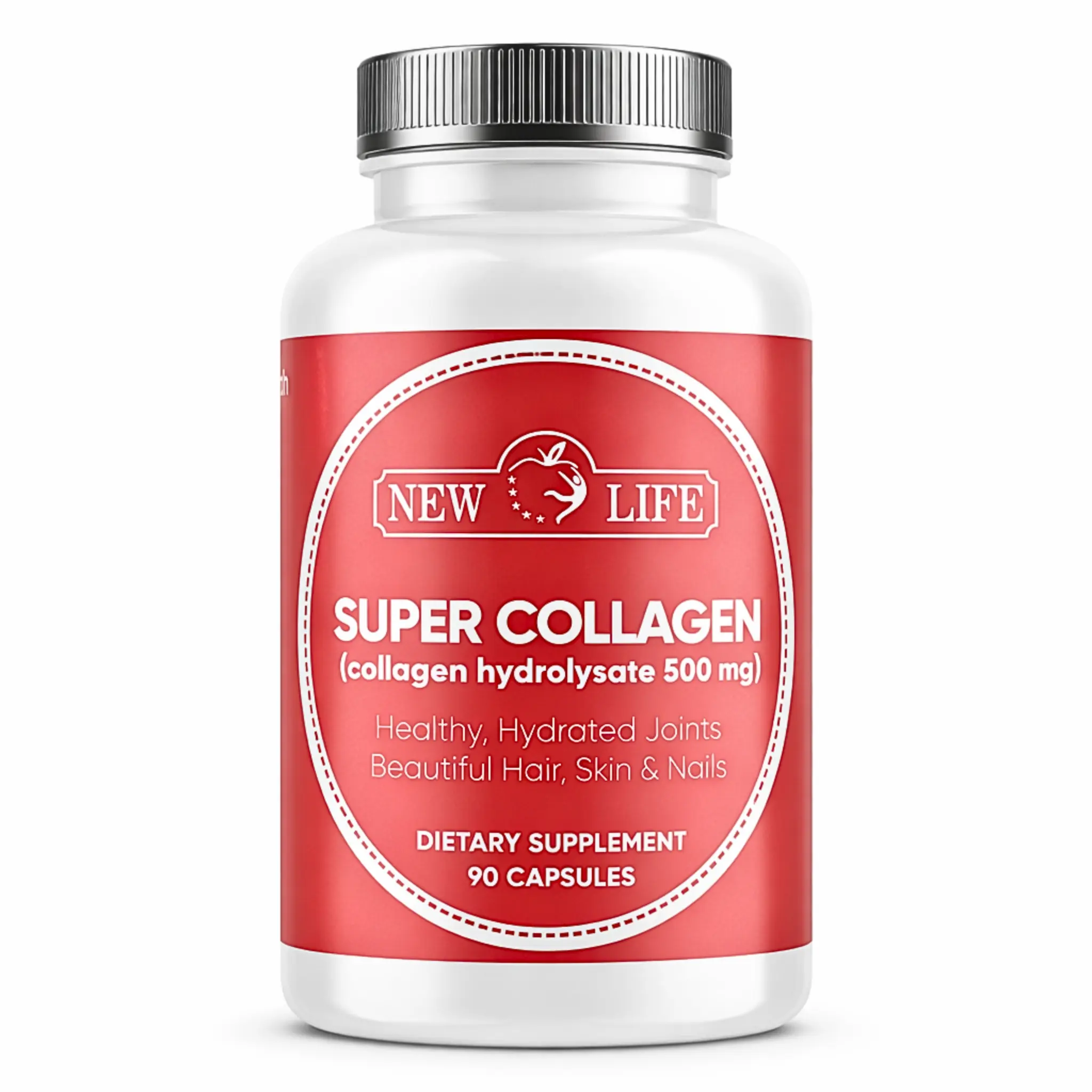 New Life Super Collagen 500mg 90 Capsules for Hair Skin & Joints High Collagen Content Enhanced Beauty Joint Health Expert Formulation