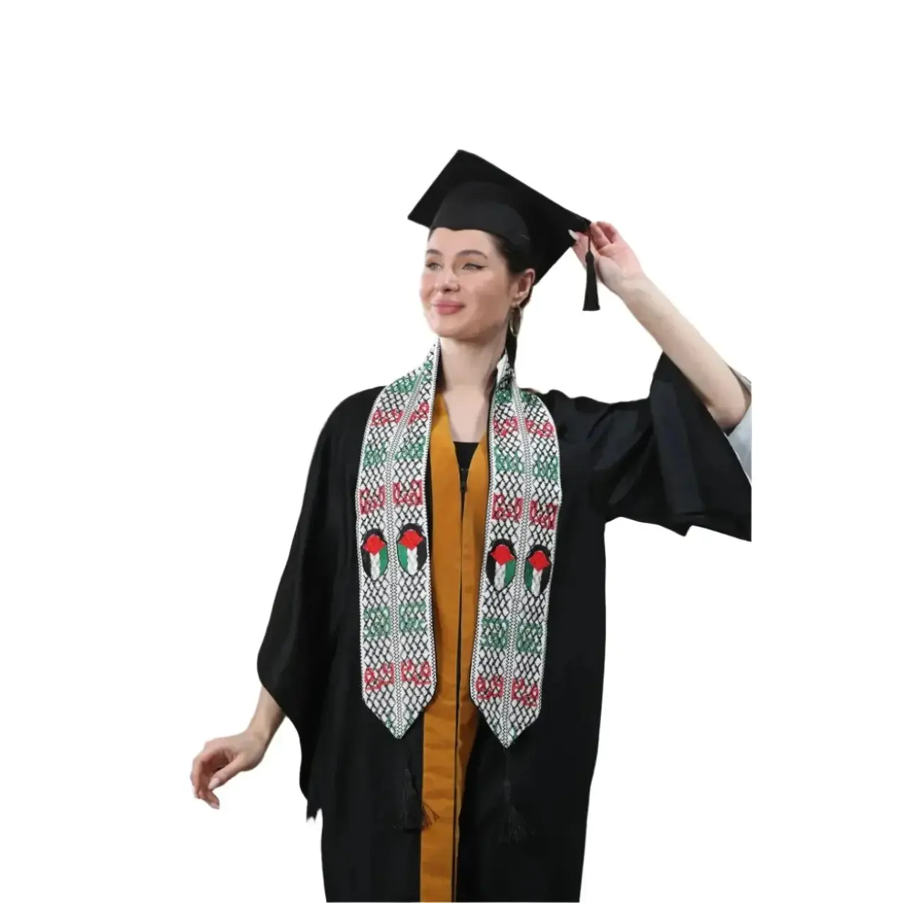 Palestinian Heart Flag Graduation Stole: Celebrate Heritage with Pride