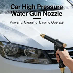 New Professional High Pressure Car Wash Nozzle Durable Metal Water Gun Powerful Cleaning Easy to Operate for Car Detailing Home Cleaning Garden Watering and Outdoor Use