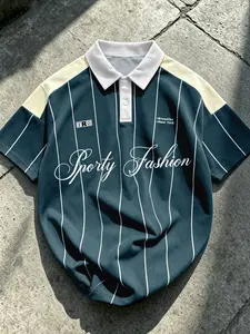 Men's Casual Fitted Polo Shirt, Vintage Polo Top, Perfect for Streetwear and Leisure, Comfortable and Fashionable for All Occasions