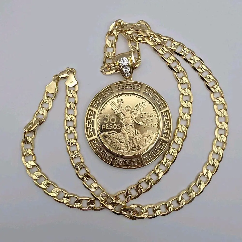 Cuban link necklace chain new style CENTENARIO No stones gold-plated