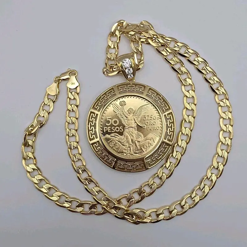 Cuban link necklace chain new style CENTENARIO No stones gold-plated