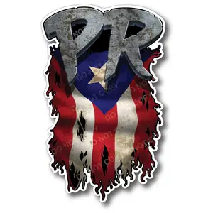 Puerto Rico Pr Flag Decal Sticker Car Vehicle Truck Window Laptop