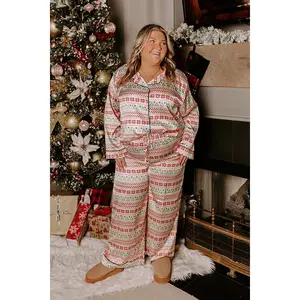 Christmas Morning Satin Pajama Pants Curves