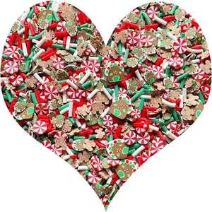 Fake Sprinkles Fake Christmas Sprinkles Fake Candy Sprinkles Clay Sprinkles Polymer Sprinkles Polymer Clay Slices for Nail Art DIY Crafts Cake Phone(40G-Christmas House+Snowman-27)