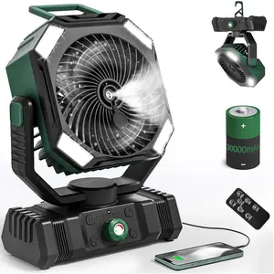 Camping Fan Rechargeable - 30000mAh   Misting Fan for Outdoor Beach Tent - Portable  Operated Tent Air Conditioner for Camping - Glamping Essentials