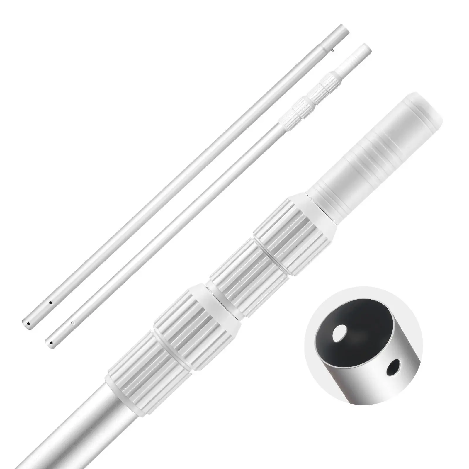 【SummerFinds】VEVOR Pool Pole, 3.4 to 12 Ft Telescoping Swimming Pool Cleaning Poles, Professional Adjustable Telescopic Pole with Extension Pole, Heavy Duty Cleaner Stick for Skimmer Net, Rake, Brush, Vacuum Head