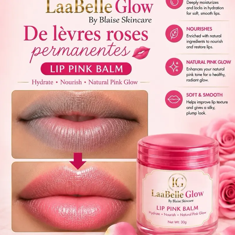 Belle Bouche Rose-Pretty Pink Lips Hydrate  Natural Pink Glow 30g Gentle pretty Lip LaabelleGlow