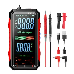 Fully automatic intelligent digital multimeter with a 4.8-inch color screen. It measures AC/DC voltage, resistance, capacitance, temperature, NCV, diodes, and continuity. A versatile meter for electrical circuit repair.