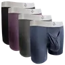 Nylon Mesh 7in Boxer Briefs V Fly 4pk Black/Denim/Gunmetal/Wineberry Menswear MENS UNDERWEAR Plain man travel breathable Undergarments Activewear Athletic Sport Multicolor Sportswear Sports Clothes, Workout, Spandex, Fabric