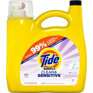 Simply Clean & Sensitive Laundry Detergent, Cool Cotton Scent, 89 Loads, 117 Fl Oz, Laundry Detergent, Laundry Soap