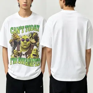 Shrek "Can't Today I'm Swamped" Funny Oversized T-Shirt| Vintage Cartoon Streetwear Tee
