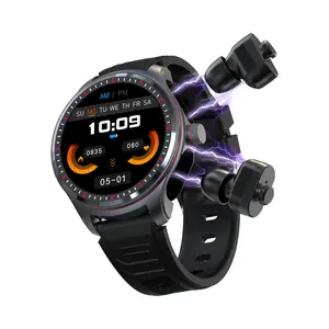 Fitness Tracker Smart Watch with Earbuds for Iphone Android Phones Men’s Smartwatches Wireless Earphone Bluetooth Text Call Reminder Heart Rate/ Sleep/Blood Pressure Monitor