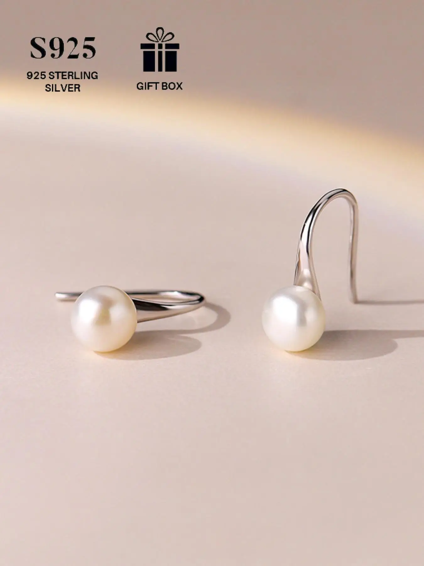 S925 Sterling Silver Freshwater Pearl Decor Earrings, Elegant Jewelry for Women, Trendy All-match & Exquisite Jewelry for Birthday Gift