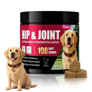 YWUJID 19-in-1 Hip & Joint Supplement Chews for Dogs – Chondroitin Joint Support Soft Chews for Adult Dogs – 100 Count
