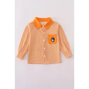 Orange Tennessee go vols applique button down shirt