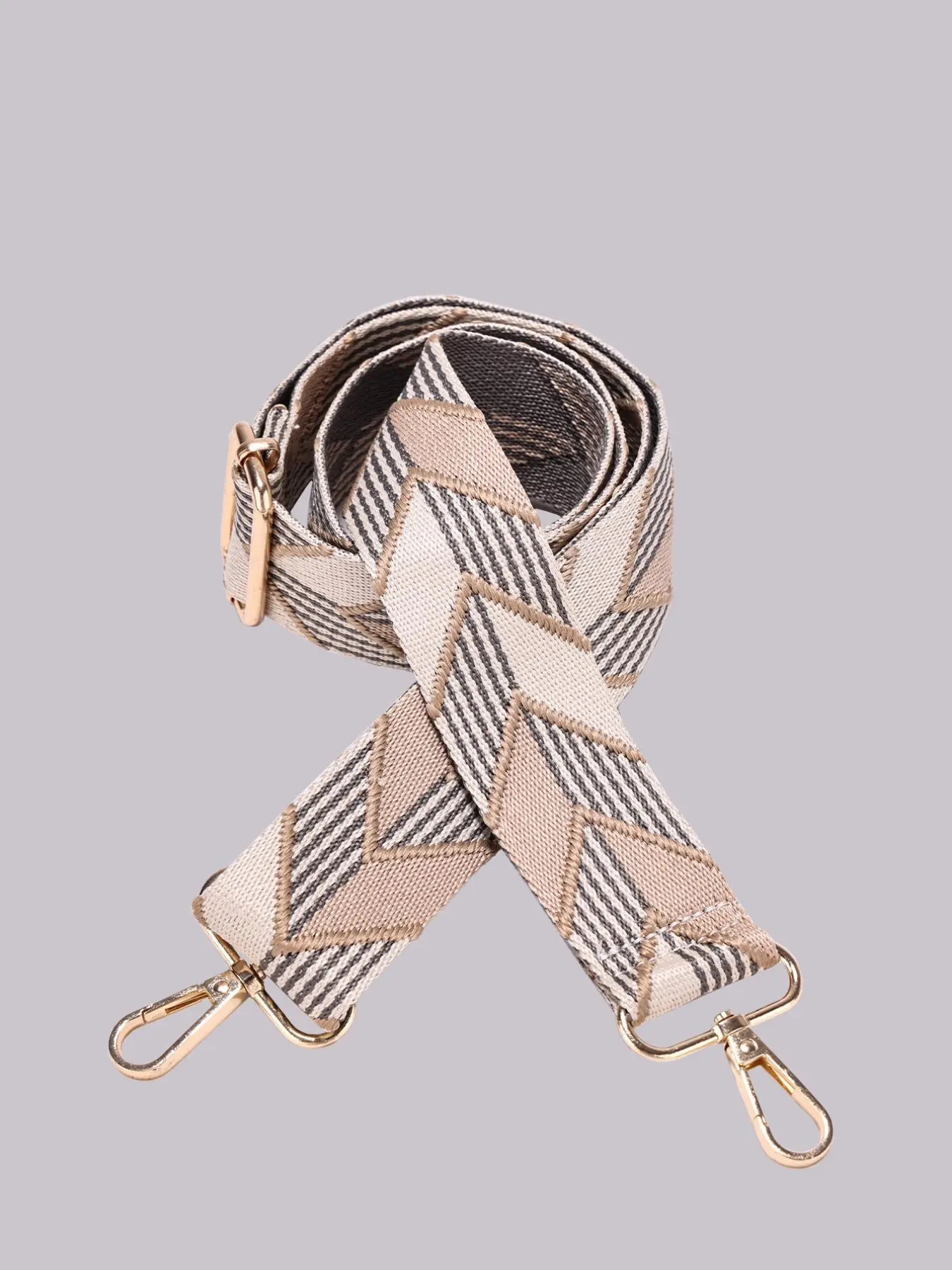 25 fall&winter Striped Pattern Fabric Bag Strap, Adjustable Wide Shoulder Bag Strap, Fashionable Bag Accessories for Women & Men