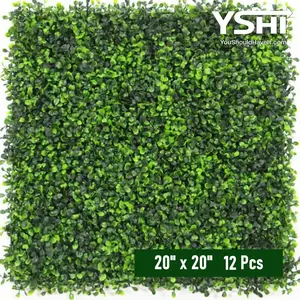 20" X 20" Milan Artificial Boxwood Hedge Panels – Privacy Fence & Greenery Wall - 12 pieces