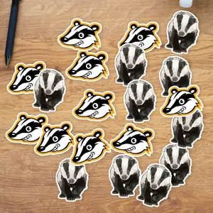 Stickers Pack 20 Pcs Badger Waterproof Vinyl Colorful Bike Skateboard Water Bumper Luggage Aesthetic Guitar Car Bottle Laptop
