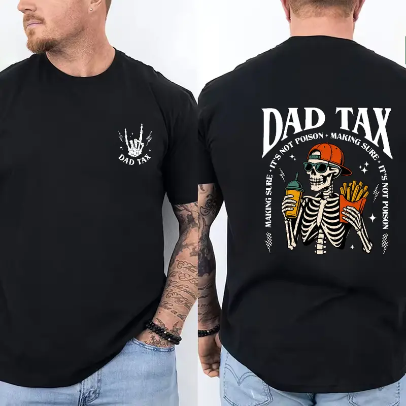 Funny Skeleton Dad Life Humor Graphic T-Shirt For Casual Family Vibes