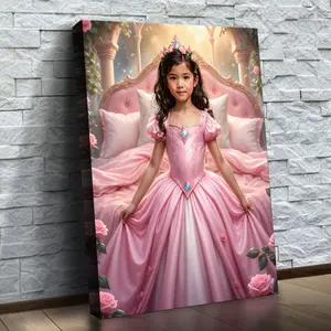 WonderMe The Sleeping Beauty’s Enchanted Slumber Personalized Portrait for Kids Professional Print Ready to Hang Imaginative Art