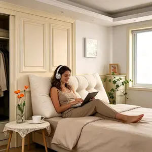 Triangular Wedge Pillow headboard Full Size for Couch Large headboard Pillow with Removable Cover  Rest Pillows for Sitting up in Bed