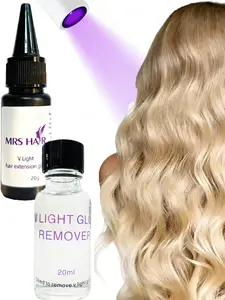 Hair Extension Glue & Remover Set, V Light Hair Extensions Adhesive + Removal Solution, Professional Grade Hair Care Essentials