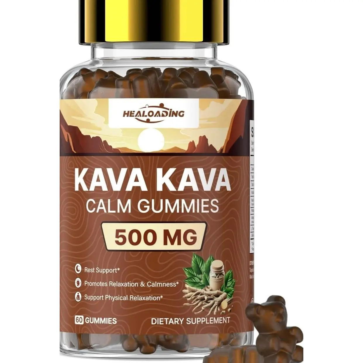 Kava Kava Root Extract Supplement: Natural Kava Gummies with L Theanine, Ashwagandha and GABA for Cognitive & Immune Support Herbal Supplement for Adults