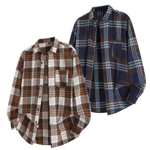 Plaid Utility Pocket Button-Down Shirt: Oversized Silhouette with Textured Details for Casual Ensembles