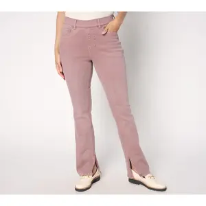 Isaac Mizrahi Live! Regular Colored Denim Slim Bootcut Jeans w/ Slits