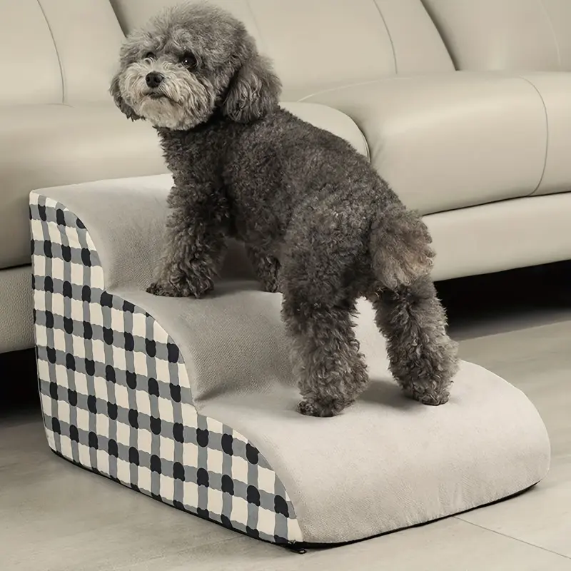 Pet stairs, dog ramps, dog stairs for high beds, step dog stairs for beds, easy to clean, not easy to collapse, suitable for Poodle, small/medium/large dogs and cats, premium pet furniture, non-slip ramps, ideal for beds, sofas and car ramps