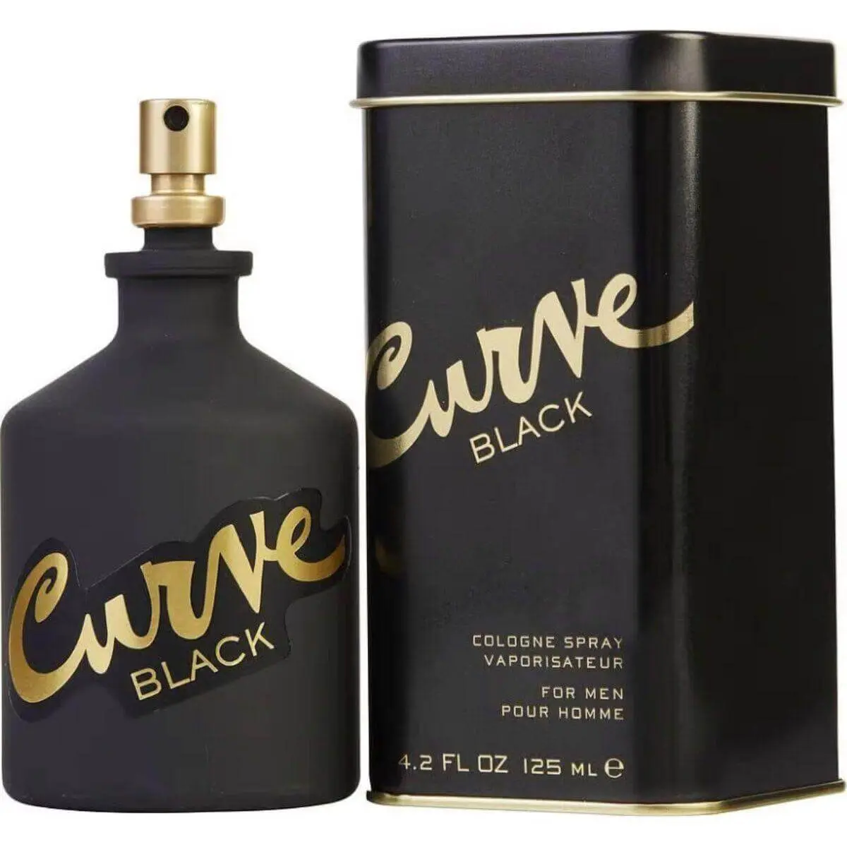 Liz Claiborne Curve Black Eau de Cologne Spray for Men, 4.2 fl oz - Citrus Spicy Woody Fragrance with Bergamot, Vetiver, Leather Notes & Body Scent, Fragrances Perfumes Cologne