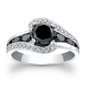 Special-Interest Black Stone Wedding Ring for Women – Dazzling Crystal Zirconia, Delicate High-Quality Classic Jewelry, Ideal Wedding or Anniversary Gift for Her