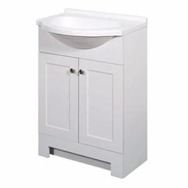 High-Quality Modern Bathroom Vanity - 24x16x35.5 in. Single White Freestanding Vanity Floor Cabinet with Sink