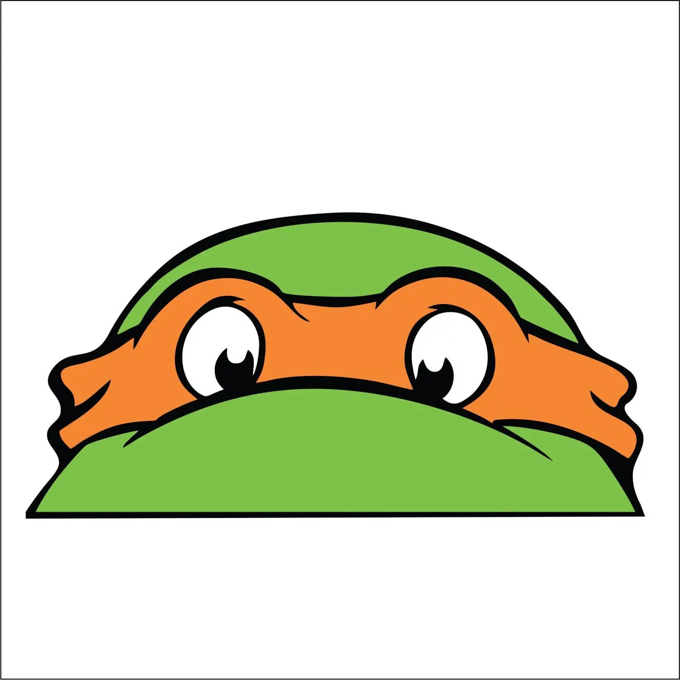 Cute Ninja Reptile Sticker | Peeking Cartoon Turtle Vinyl Decal | Waterproof Sticker for Laptop, Bottle, Car