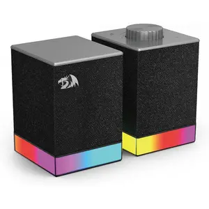 Redragon GS517 RGB Computer Speaker - 2.0 Stereo Sound System with BT & USB Dual Connectivity, 8 RGB Lighting Effects, Touch Controls & Volume Knob - Perfect for Gaming & Multimedia