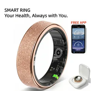 New Smart Ring Health Tracker for Men & Women, Sparkly & Stylish Design with Heart Rate, Sleep, Blood Oxygen & Temperature Monitoring, IP65 Waterproof, Android & iOS Compatible, No Subscription, Perfect Gift for Family & Friends