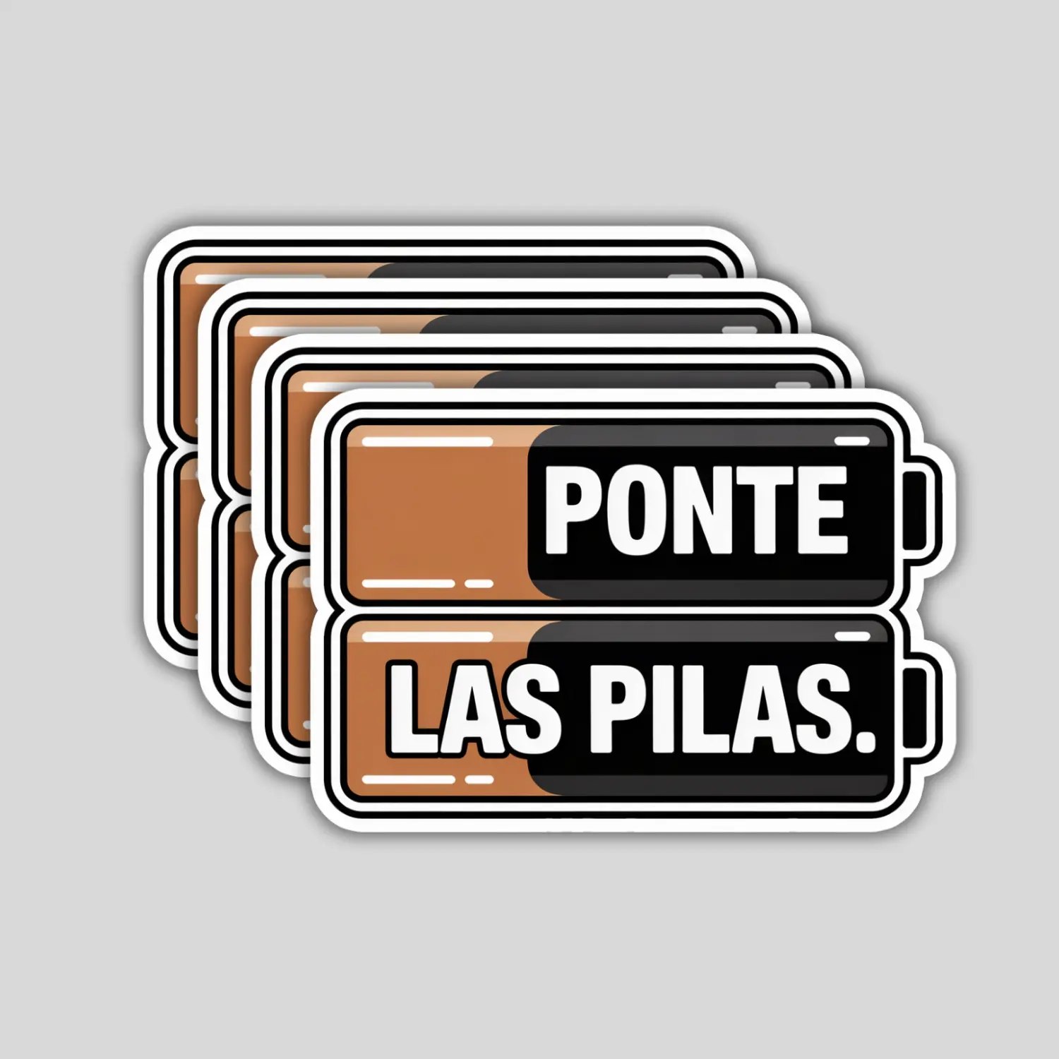 4 Pack Ponte Las Pilas Stickers – Spanish Motivational Vinyl Decals for Bumper, Laptop, Water Bottle, Car, Tumbler