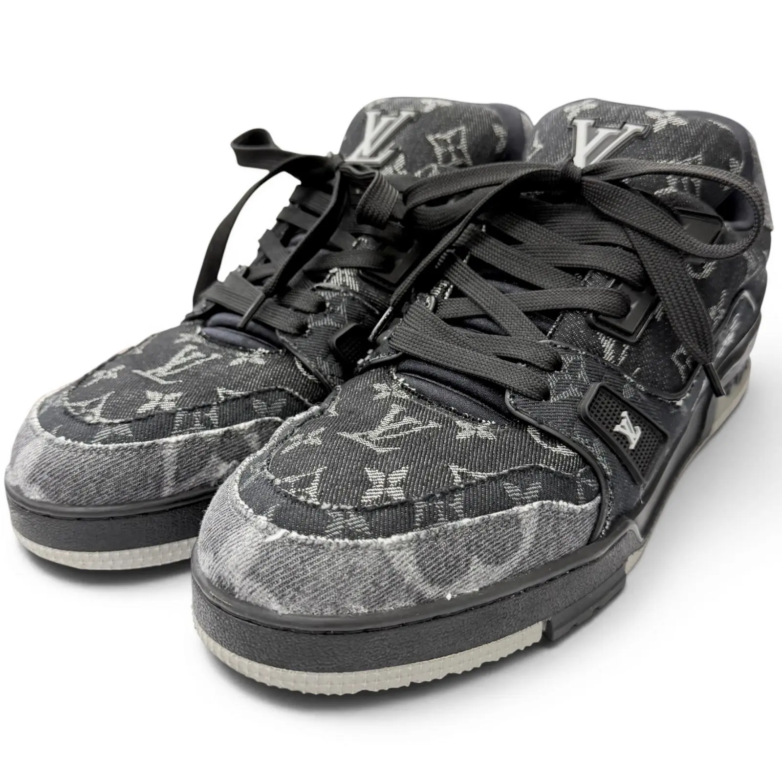 Pre-owned Louis Vuitton Denim Small Leather Goods Monogram Sneakers